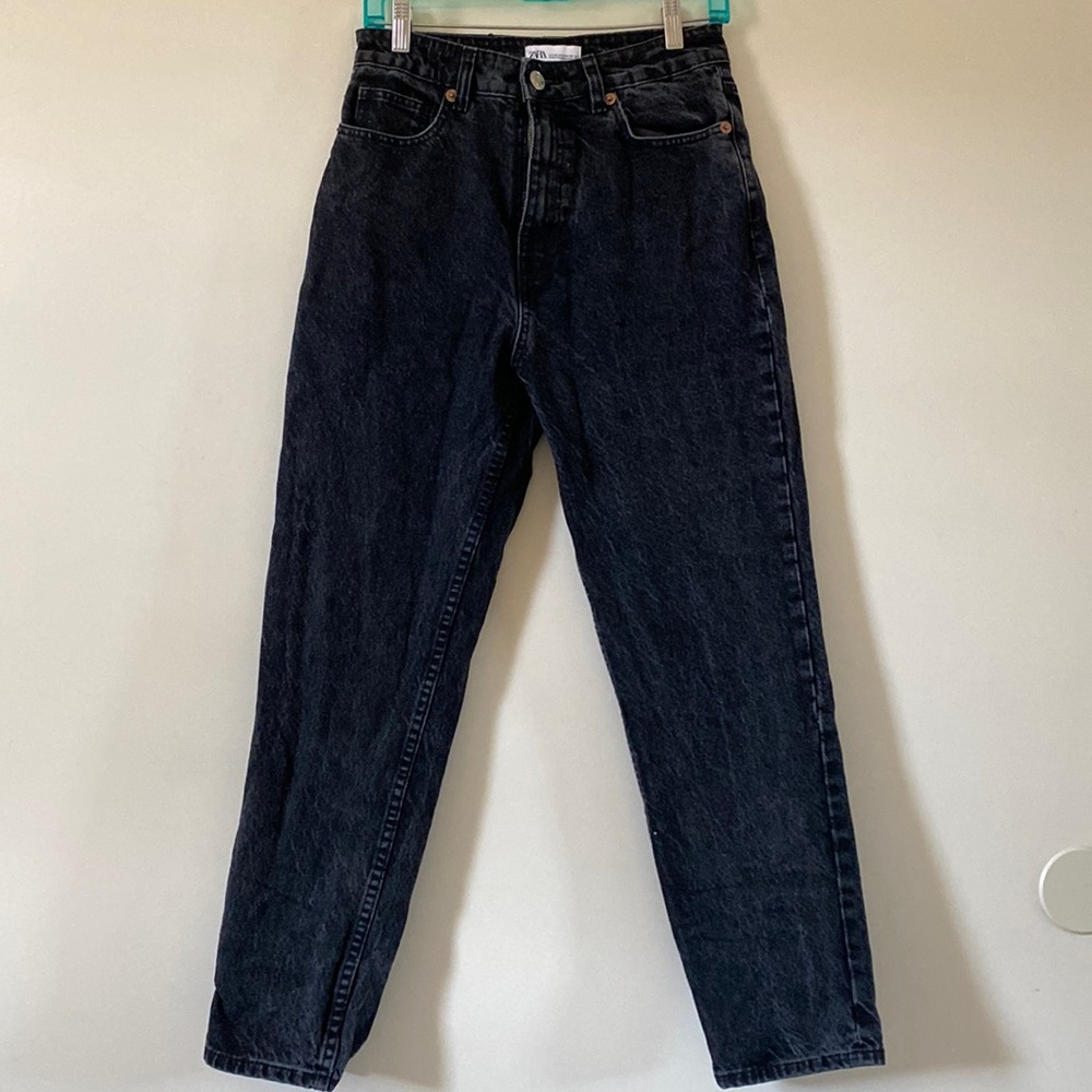 Zara black straight leg jeans